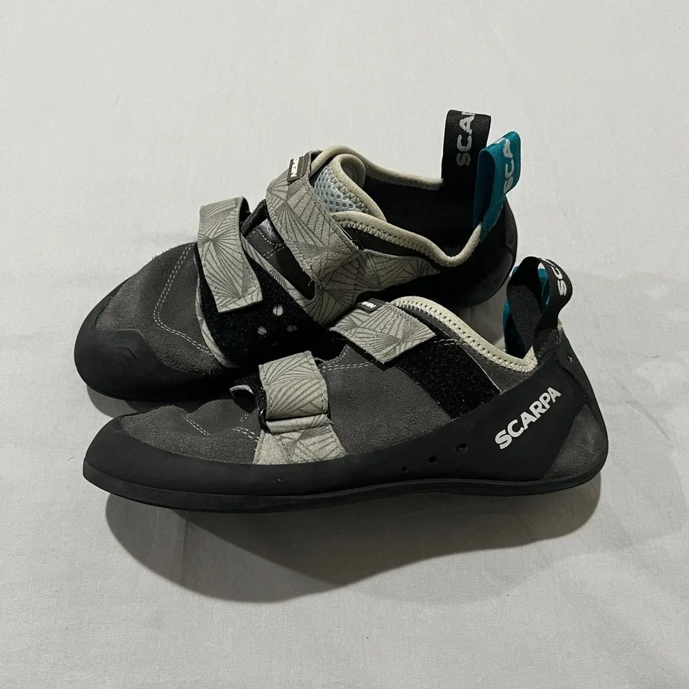 Scarpa Origin Mens Iron Gray Black Adjustable Fit Climbing Shoes 8.5 9.5